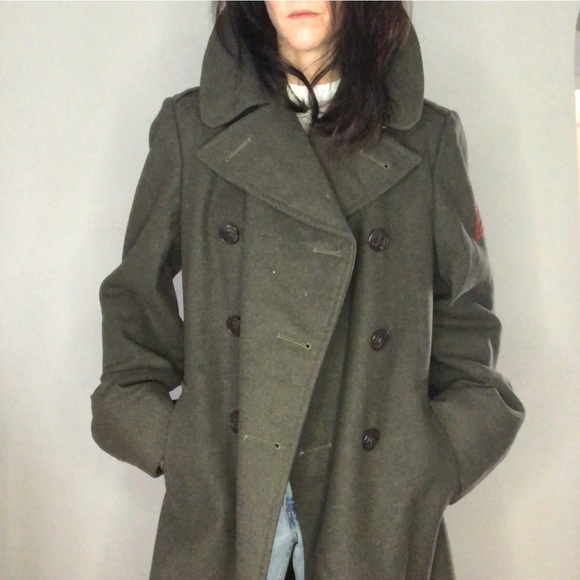 WW 2 era 1940s/50s melton wool officers overcoat/trench - Picture 3 of 9